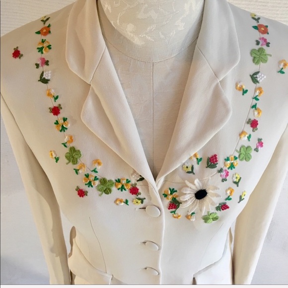 Moschino Flower Child Embroidered Blazer Jacket - Picture 8 of 8